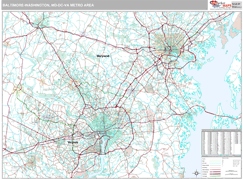 Baltimore-Washington Metro Area Digital Map Premium Style